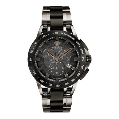 Vyriškas versace sport tech juodas chronografinis laikrodis