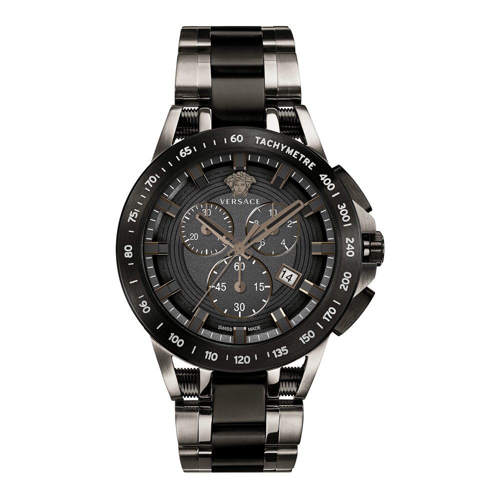 Vyriškas versace sport tech juodas chronografinis laikrodis