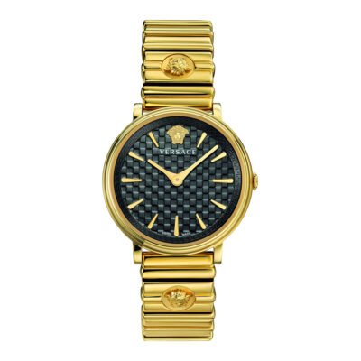 Versace v-circle moteriškas laikrodis, auksinis