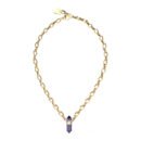 Guess moteriškas auksinės spalvos vėrinys su akmeniu