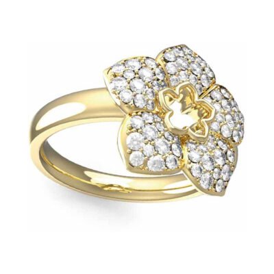 Guess moteriškas žiedas, auksinės spalvos, 58 dydis (vidinis skersmuo – 18,5 mm)