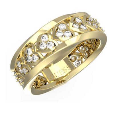 Guess moteriškas žiedas, auksinės spalvos, 58 dydis (vidinis skersmuo – 18,5 mm)